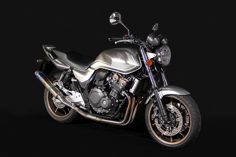 CB400SF(08-) 政府認証スリップオンマフラー100×370焼チタン/カーボンGP-LOOK