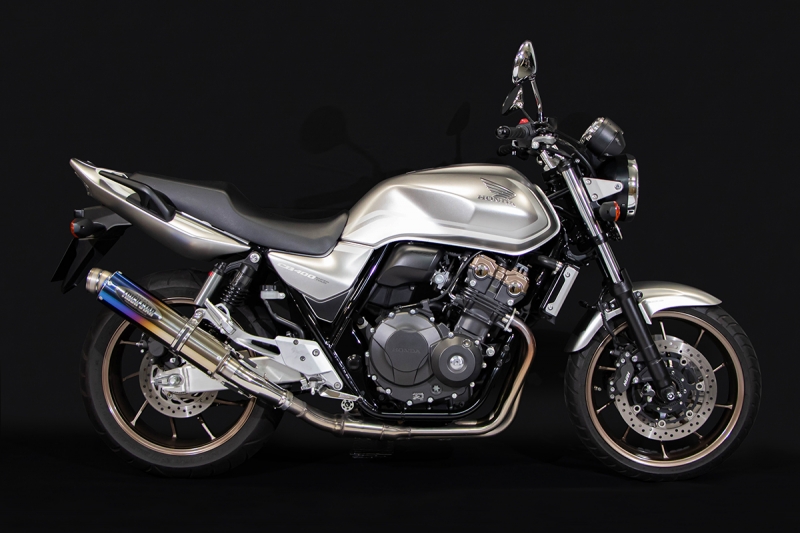 CB400SF(08-) 政府認証スリップオンマフラー100×370焼チタン/カーボンGP-LOOK