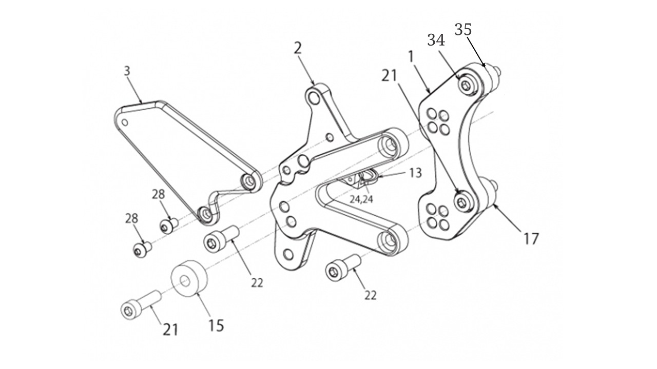 Z900RS(18-20)(21-25) バックステップキット　リペア右側プレートASSY