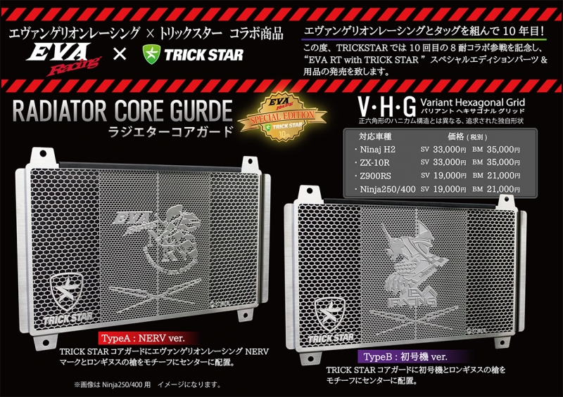 トリックスター / Ninja ZX-10R(08-20) ラジエターコアガード【EVA 
