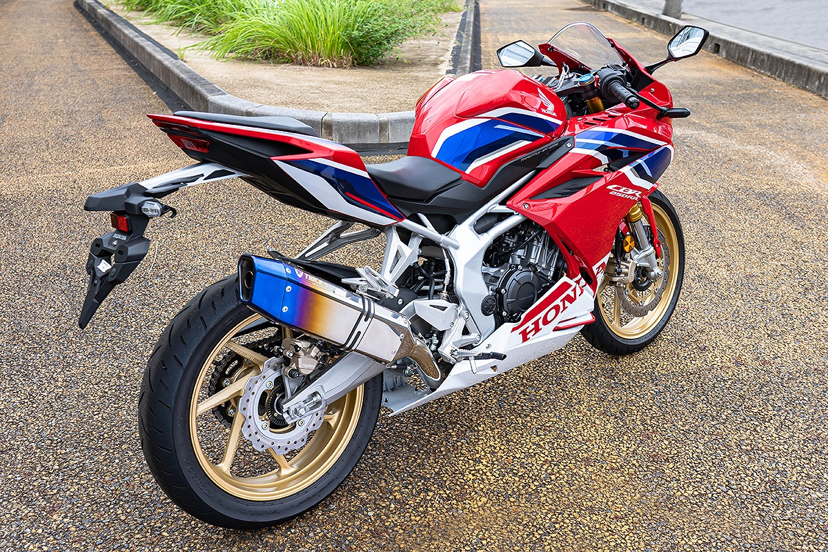 CBR250RRレーシングフルエキマフラーIKAZUCHI焼チタンサイレンサー